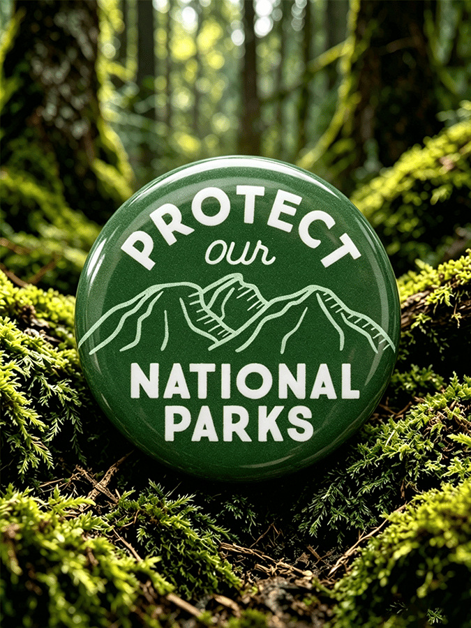 Unisex Protect Our National Parks Printed Brooch