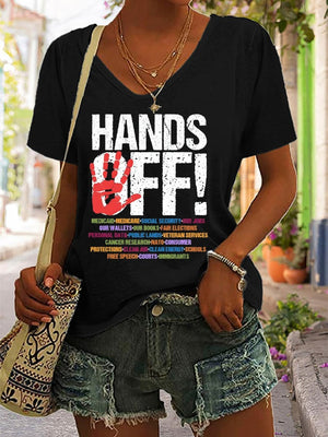 🔥Buy 3 Get 15% Off🔥Women's casual HANDS OFF printed T-shirt