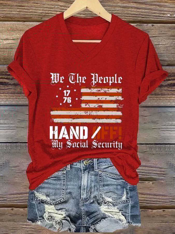 Women's We The People Hands Off My Social Security Print T-Shirt