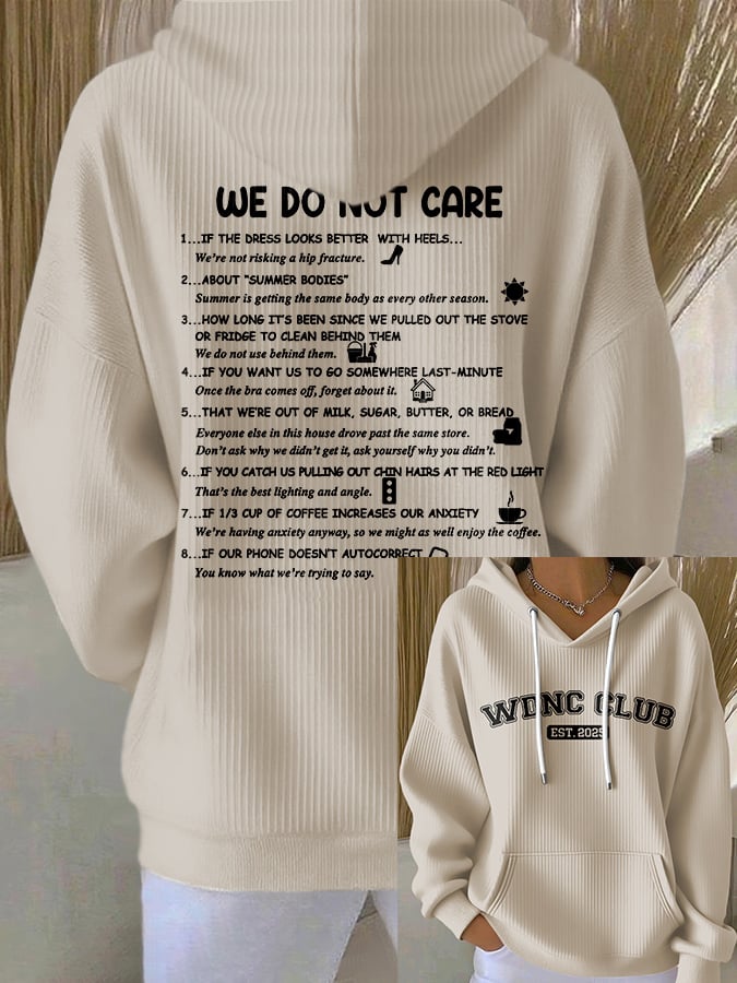 Retro Funny WDNC Club Menopause Perimenopause Print Hoodie