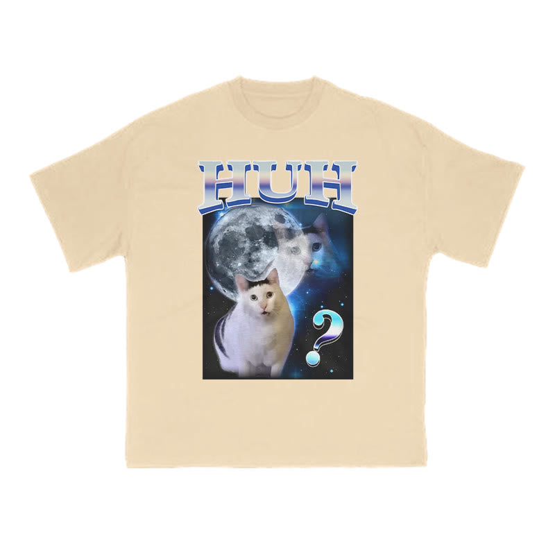Unisex Huh Cat Meme Print T-shirt