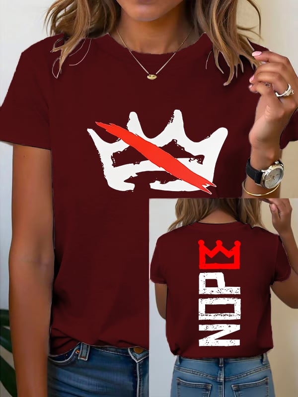 Women's America has no kings Printed Casual T-Shirt