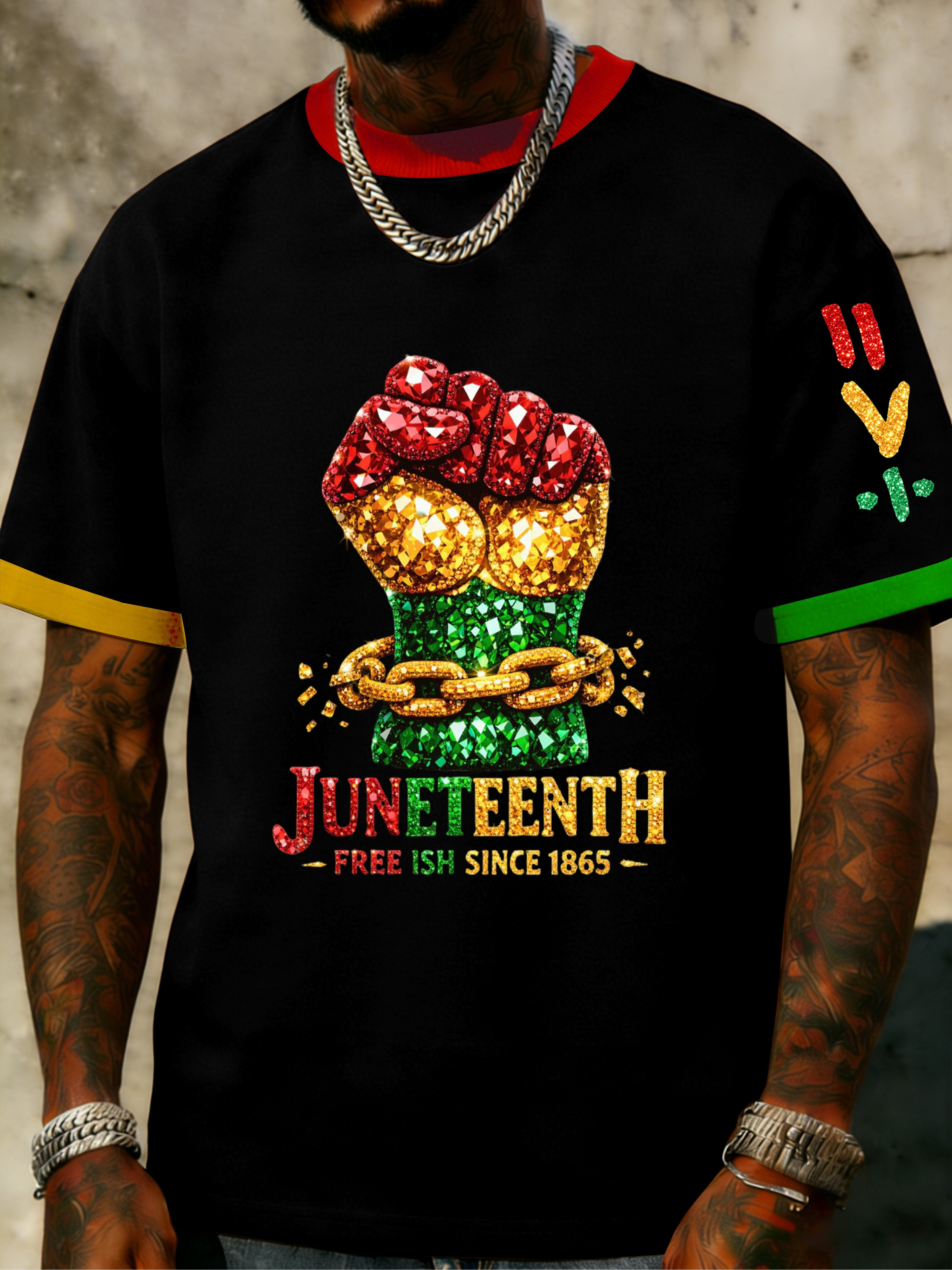 Men's Juneteenth Print Casual Top