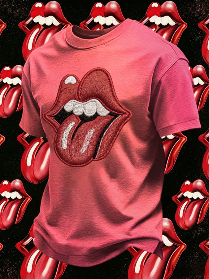 Men's Retro Foreign Tongues Print T-Shirt