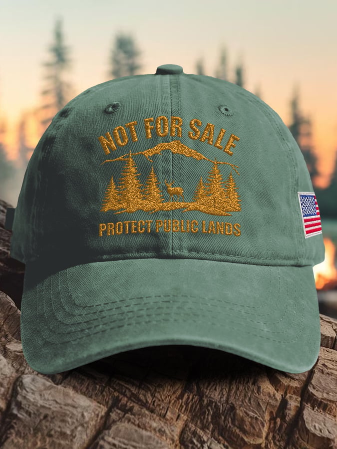 Retro Resist Not For Sale Protect Public Lands Print Baseball Cap
