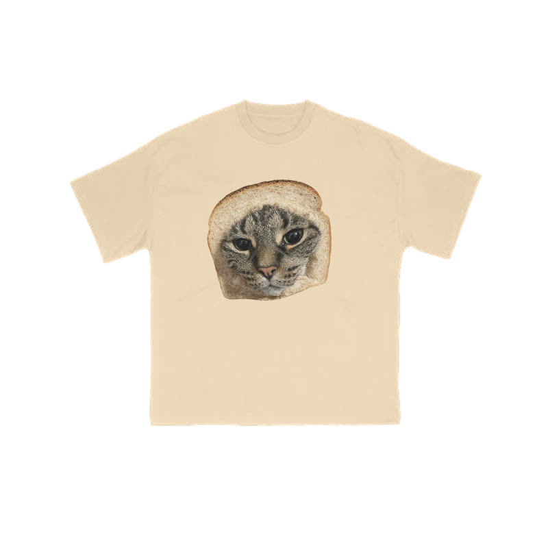 Unisex Toast Cat Print T-shirt