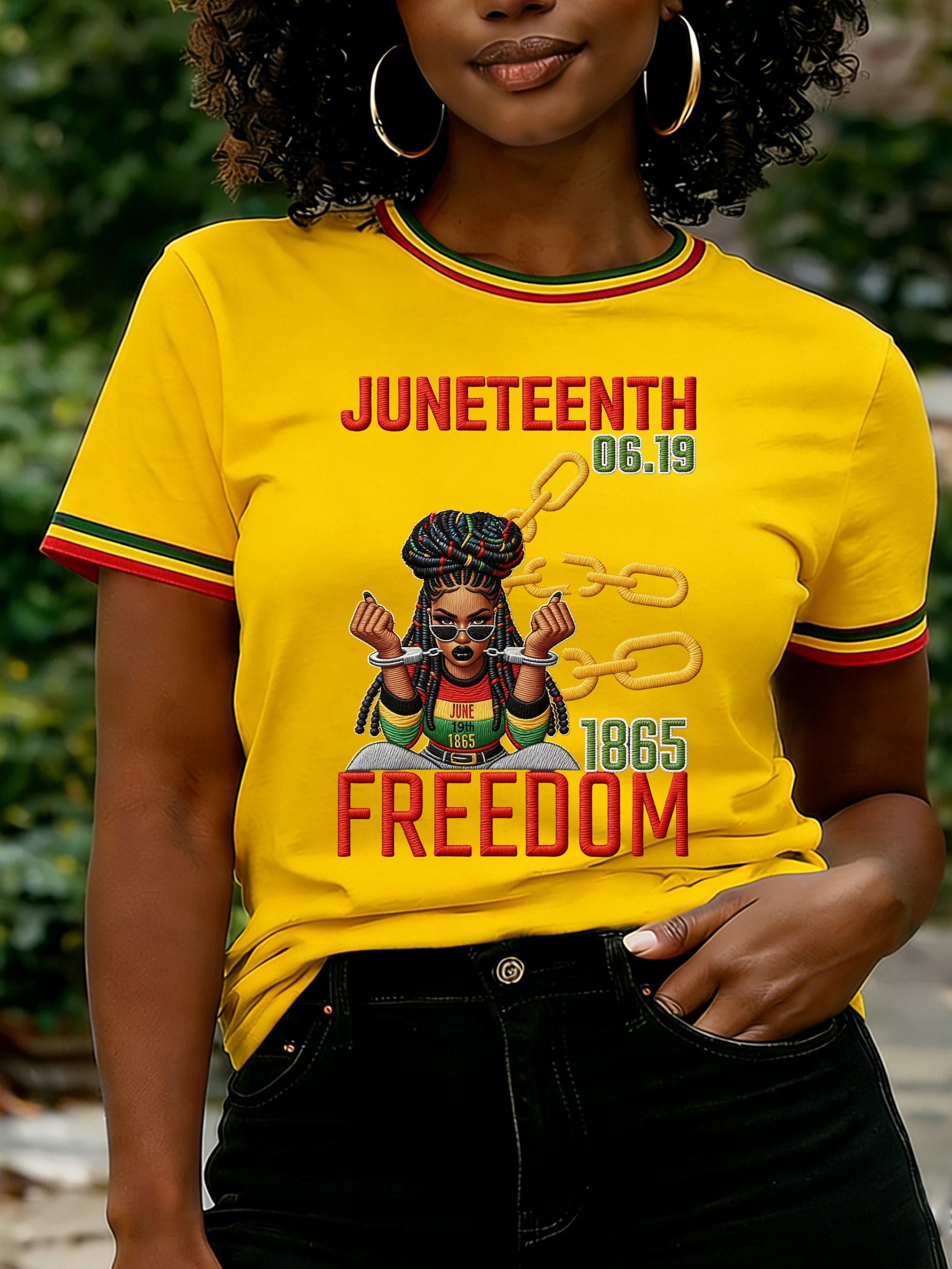 Women's Juneteenth Freedom Print Casual T-shirt