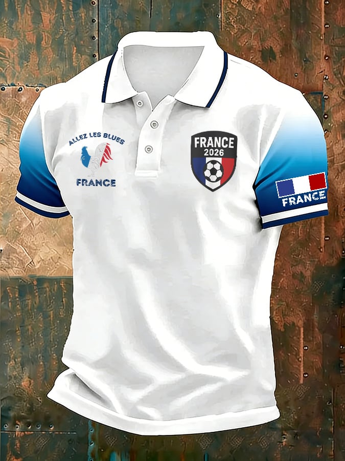 Men's Soccer Print Polo Shirt