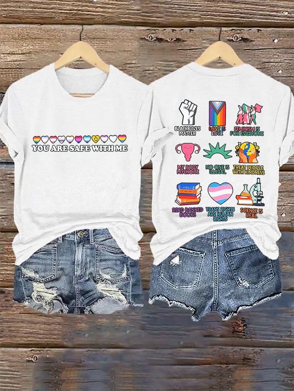 Women's You are safe with me Printed T-Shirt