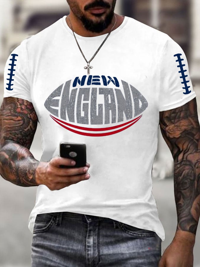 Men's Football Print Short Sleeve Top