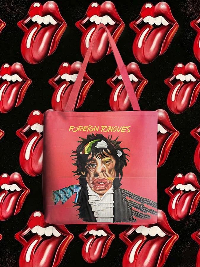 Retro Foreign Tongues Print Bag