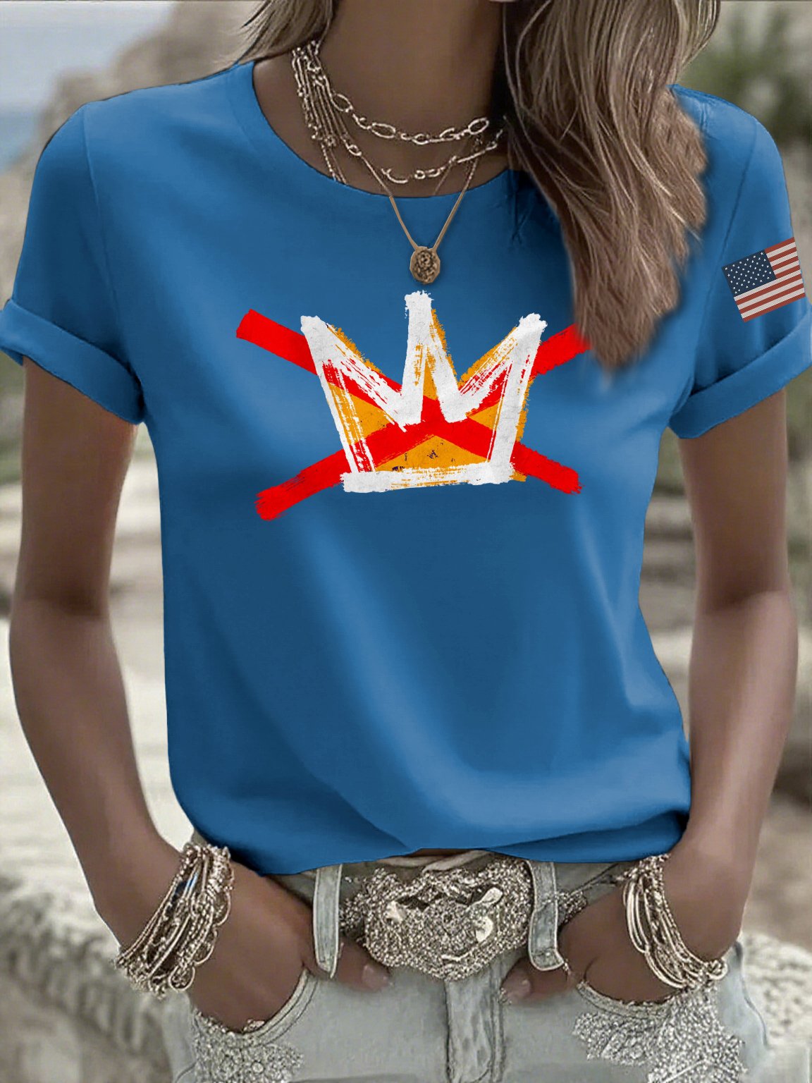 Women's casual reject king T-shirt
