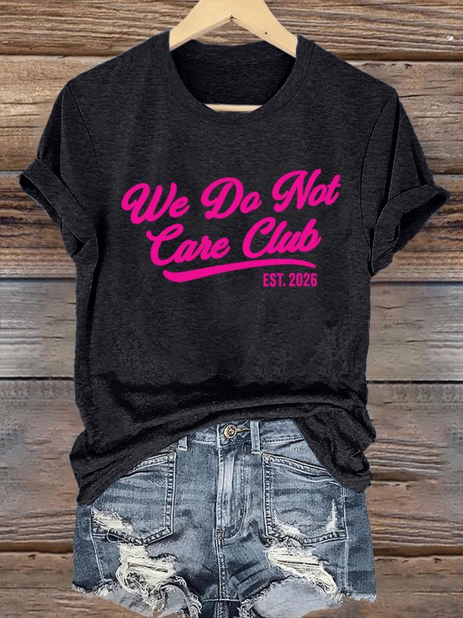 Women's Retro Funny Proud Member Of Club We Do Not Care Menopause Perimenopause Print T-shirt