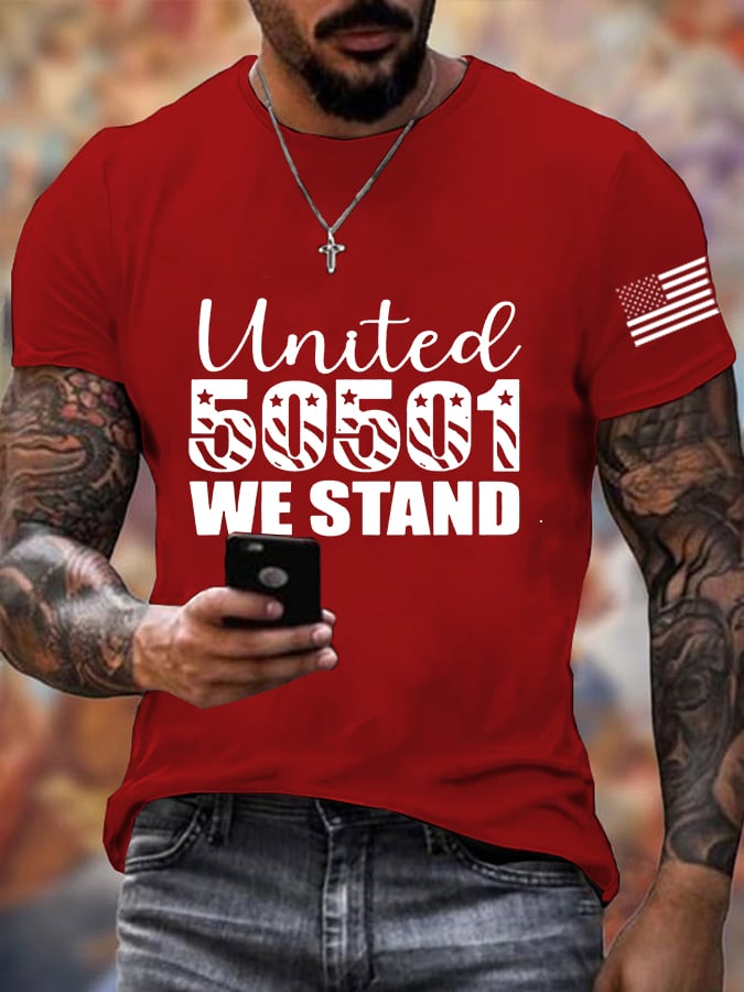 Men's 50 Protests 50 States 1 Movement Print T-Shirt