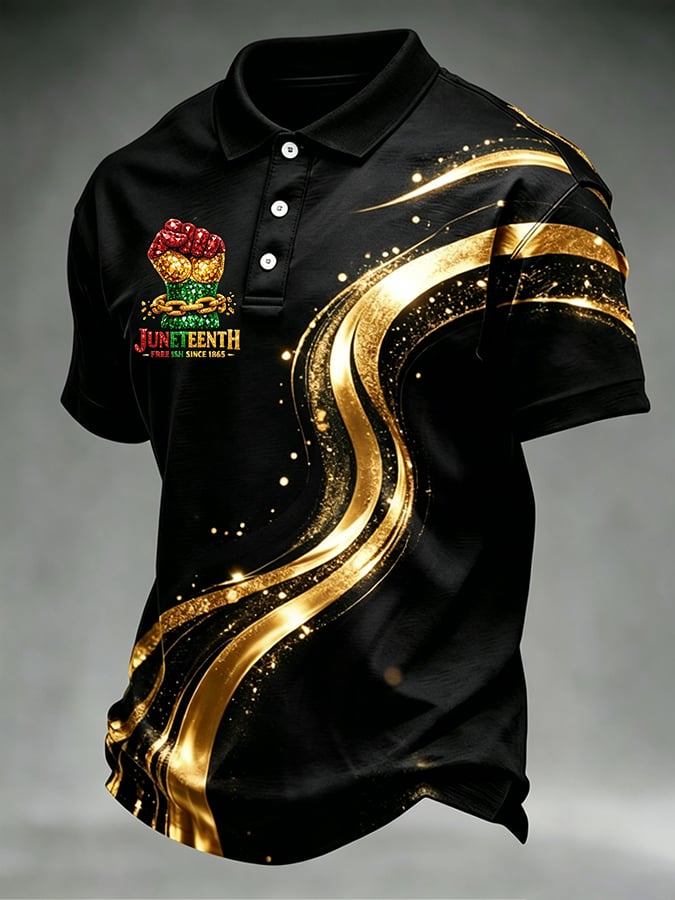 Men'S Juneteenth Celebrate Freedom Free Ish Since 1865 Printed Polo Shirt