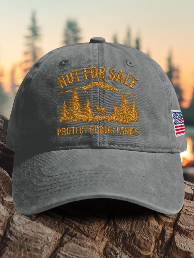 Retro Resist Not For Sale Protect Public Lands Print Baseball Cap