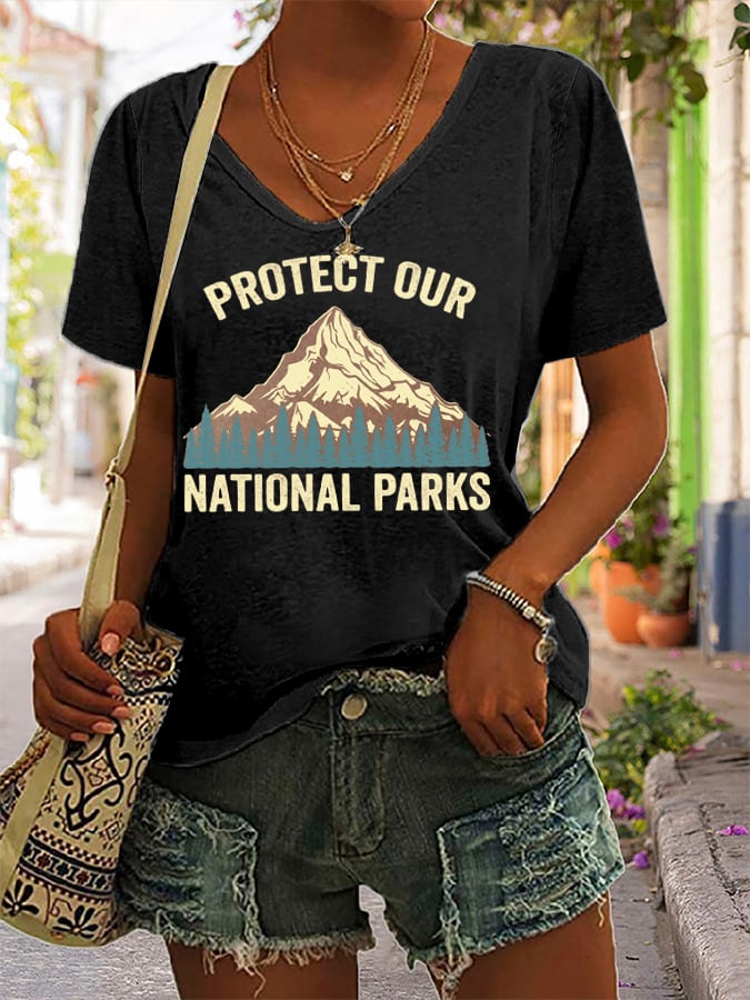 Women's Fashion Casual National Park Protection T-Shirt