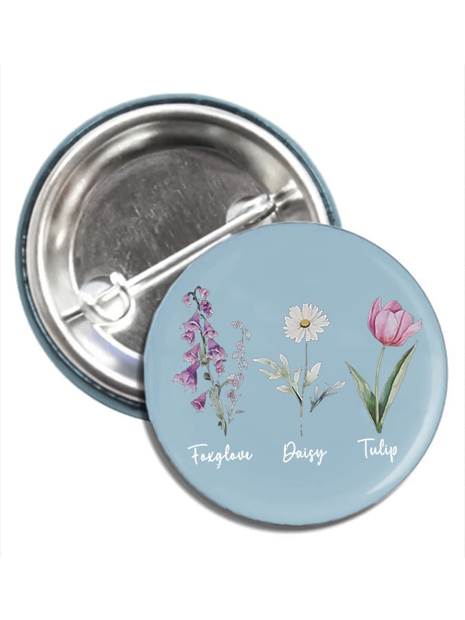 Unisex Flowers "FDT" Brooch