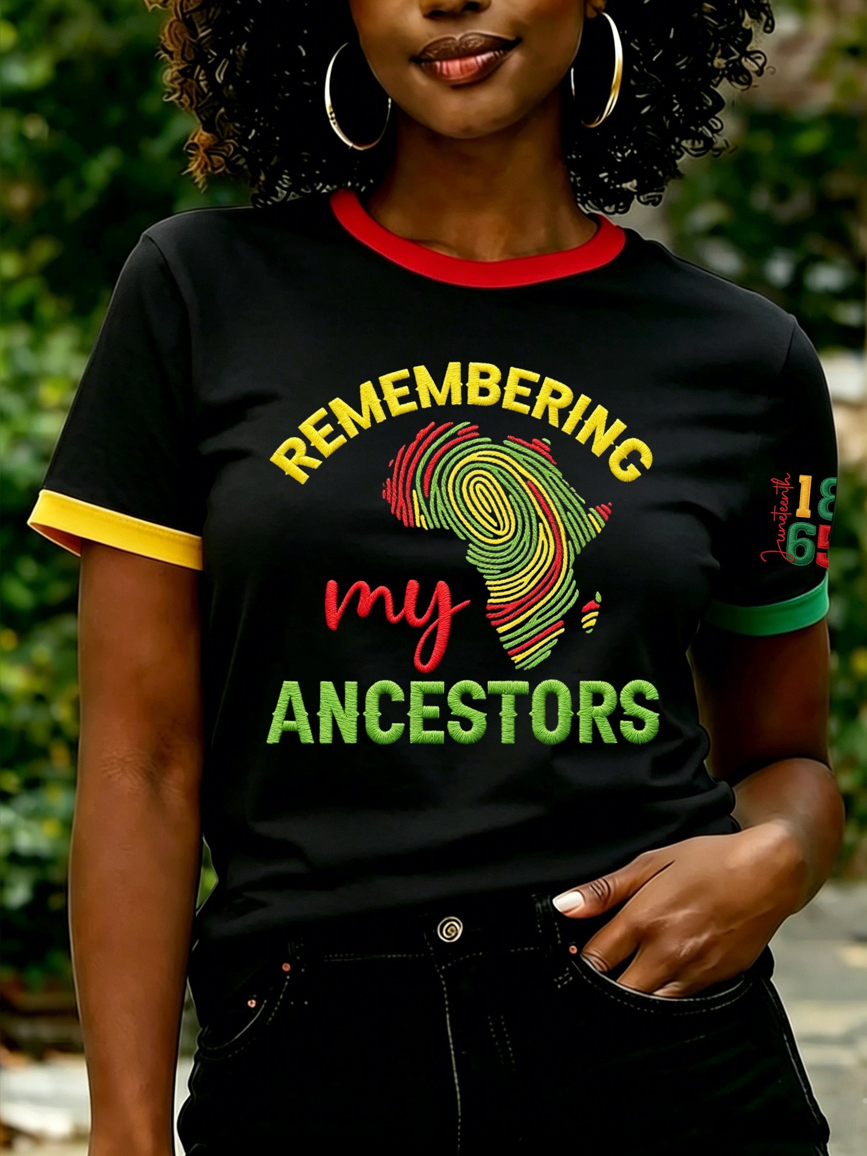 Women's Juneteenth Print Casual Crewneck Top