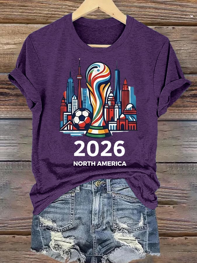 Women's North America WC 2026 Soccer printed T-shirt