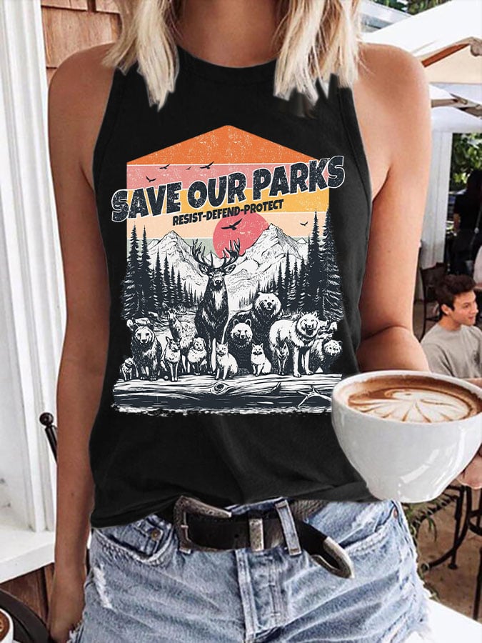 Women's Save Our Parks Print Tank Top