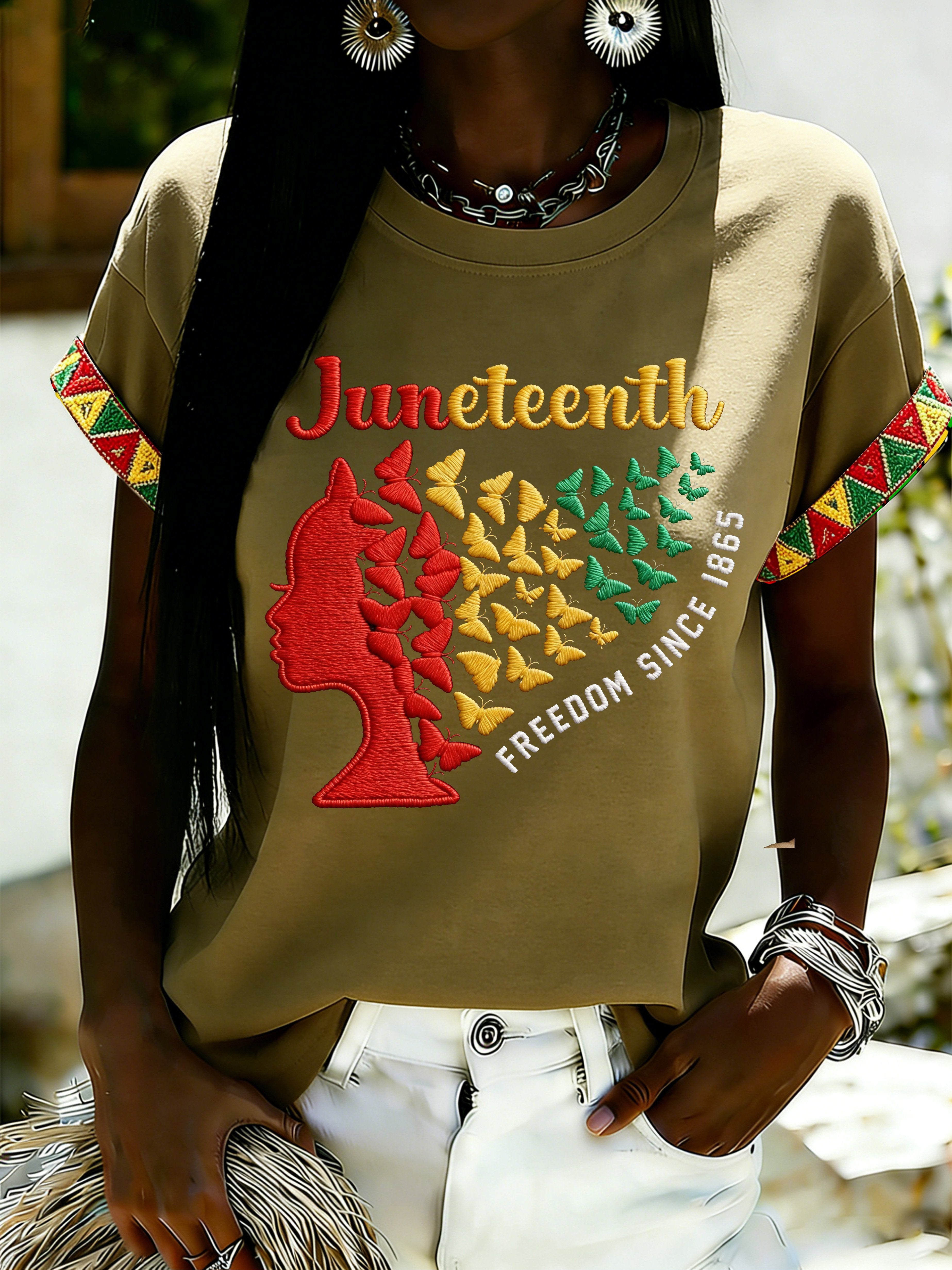 African American Women's Juneteenth Print Top