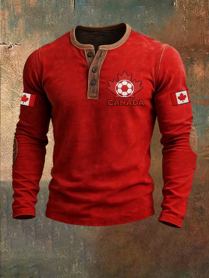 Men's Casual Canadian Football Fan Henry Shirt