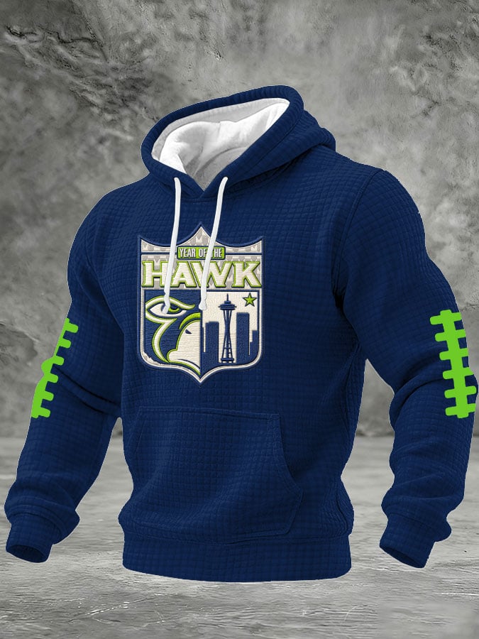 Men's Football Print Hooded Sweatshirt