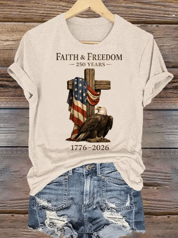 Women's Faith and Freedom 250 Years Print T-Shirt