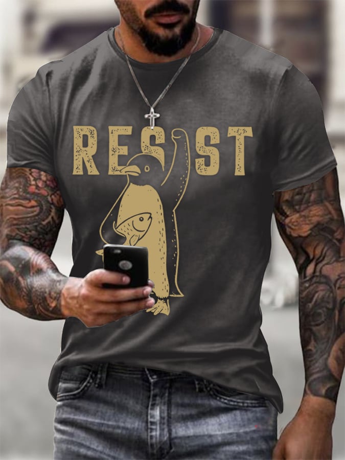 Men's Penguins Resist Tariffs Printing T Shirt