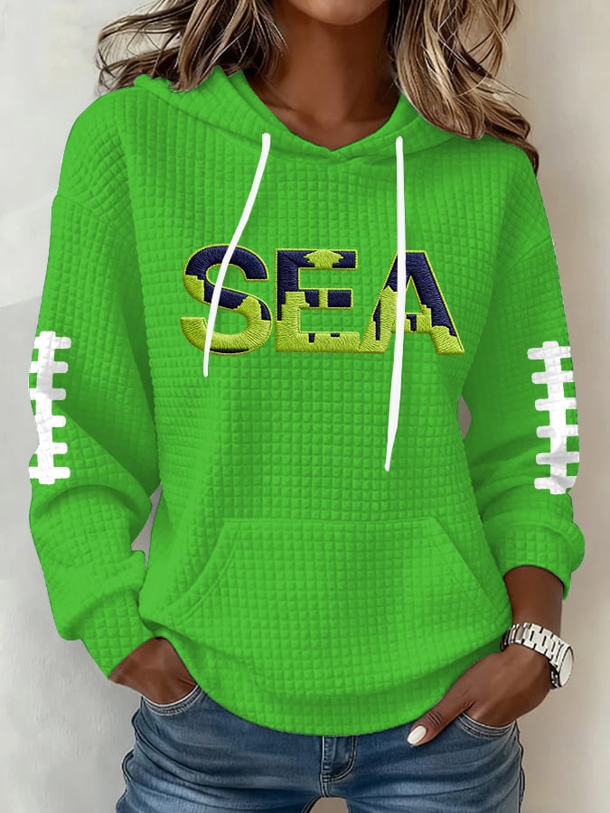 Women's Football Print Hoodie Sweatshirt