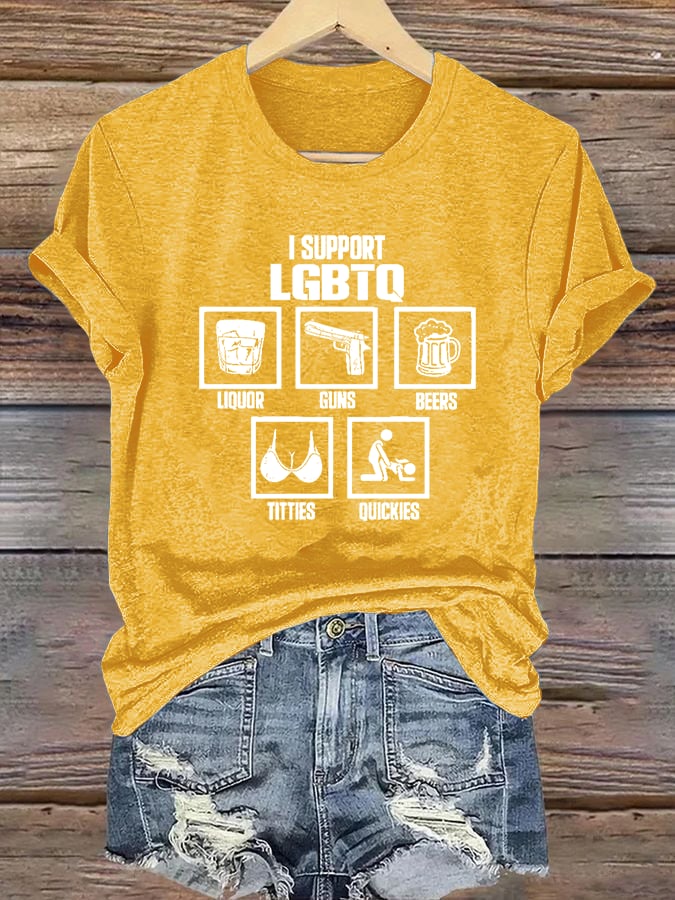 Women's I SUPPORT LGBTQ Printed T-Shirt
