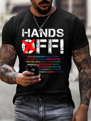 🔥Buy 3 Get 15% Off🔥Men's Hands Off Protest Print T-Shirt