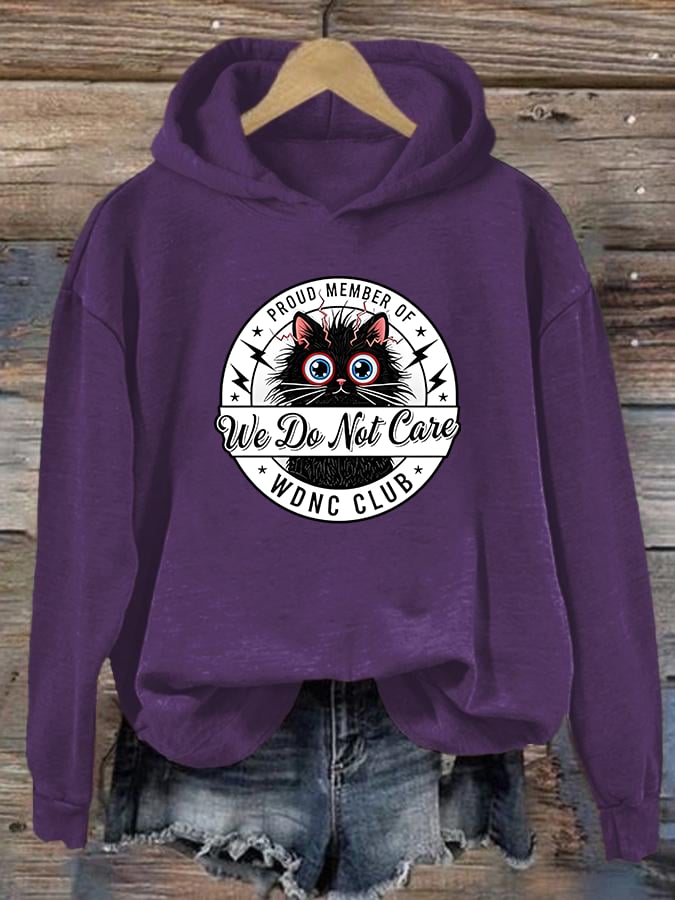 Women's Retro Funny Proud Member Of Club We Do Not Care Menopause Perimenopause Print Hoodie