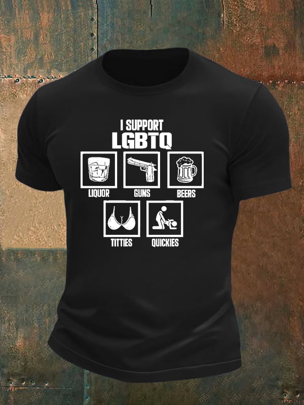Men's I SUPPORT LGBTQ Printed T-Shirt