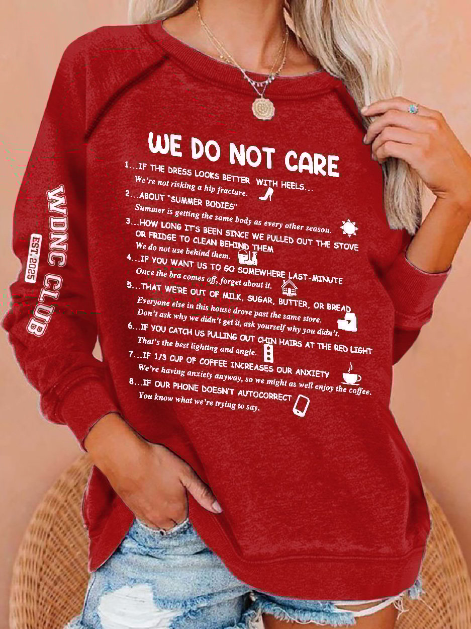 Funny WDNC Club Menopause Perimenopause Print Sweatshirt
