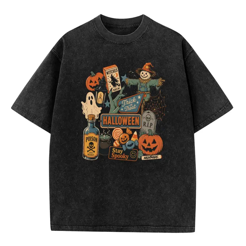 Unisex Vintage Halloween Short-Sleeve Cotton T-Shirt