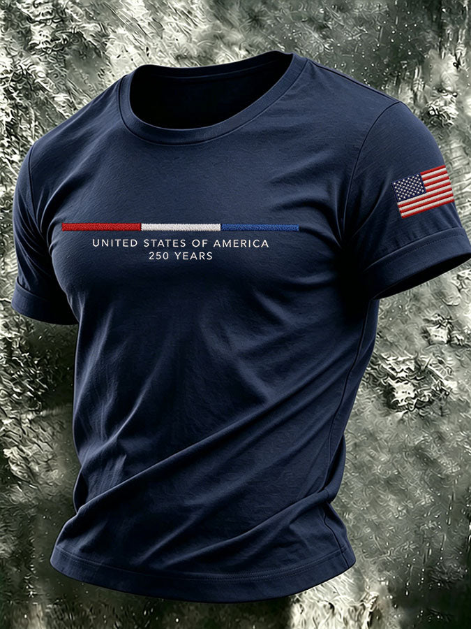 Men's The United States of America Printed Casual T-shirt