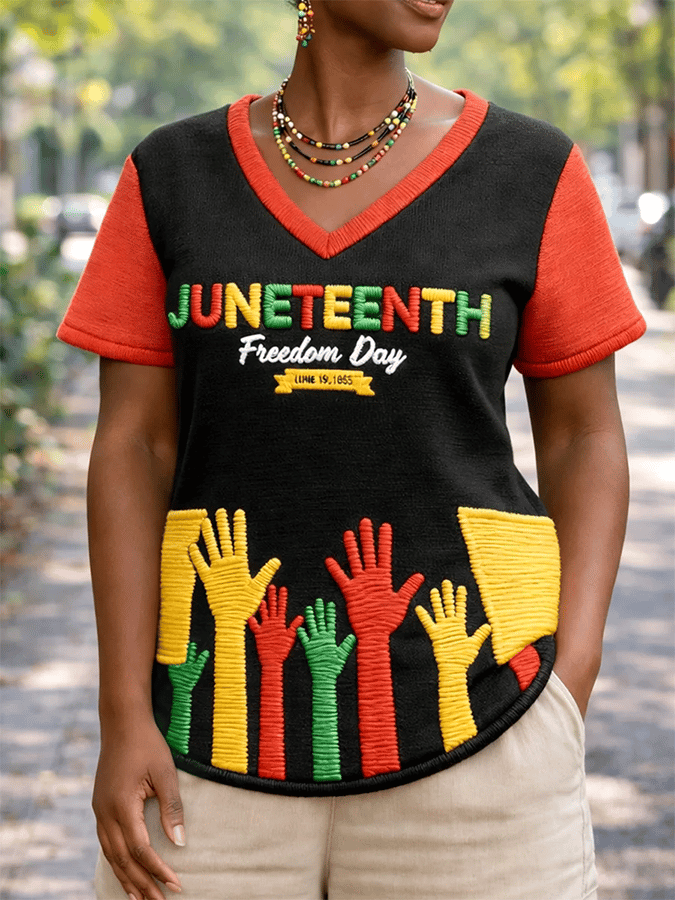 Black Pride, Juneteenth Celebration Printed Casual T-Shirt