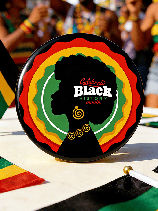 Celebrate Black History Month Pattern Brooch