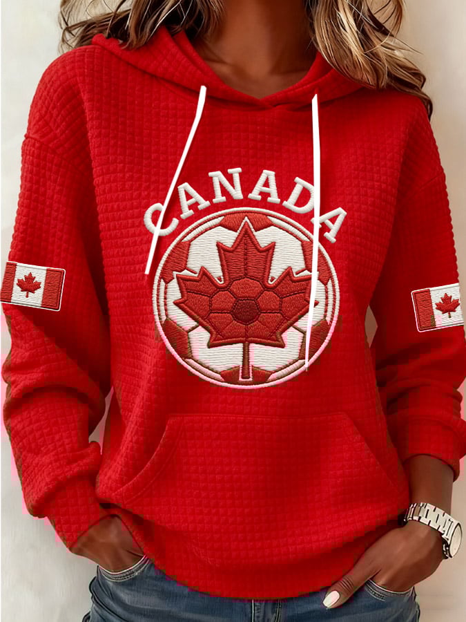 Women's Vintage Canada Soccer Print Casual Sweatshirt