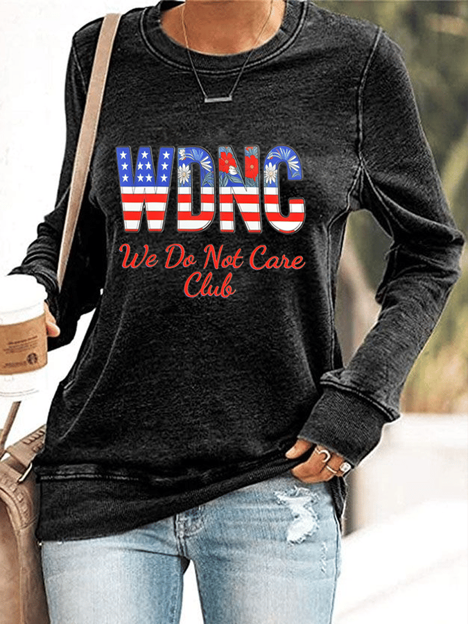 Women's Retro Funny Proud Member Of Club We Do Not Care Menopause Perimenopause Print Knitted Tops