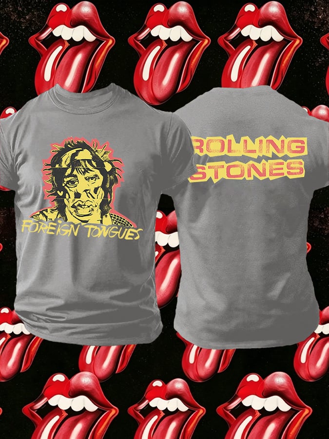 Men's Retro Foreign Tongues Print T-Shirt