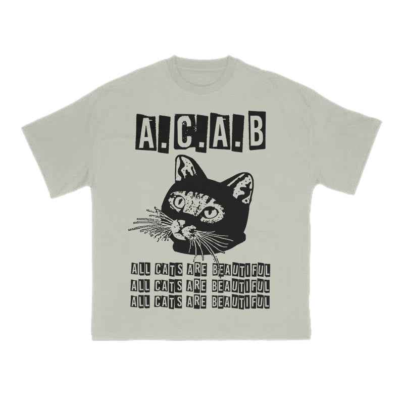 Unisex All Cats Are Beautiful Print T-shirt