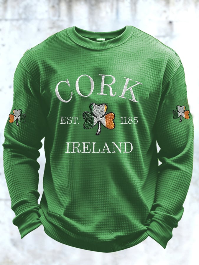 Men's Casual Printed Waffle Top