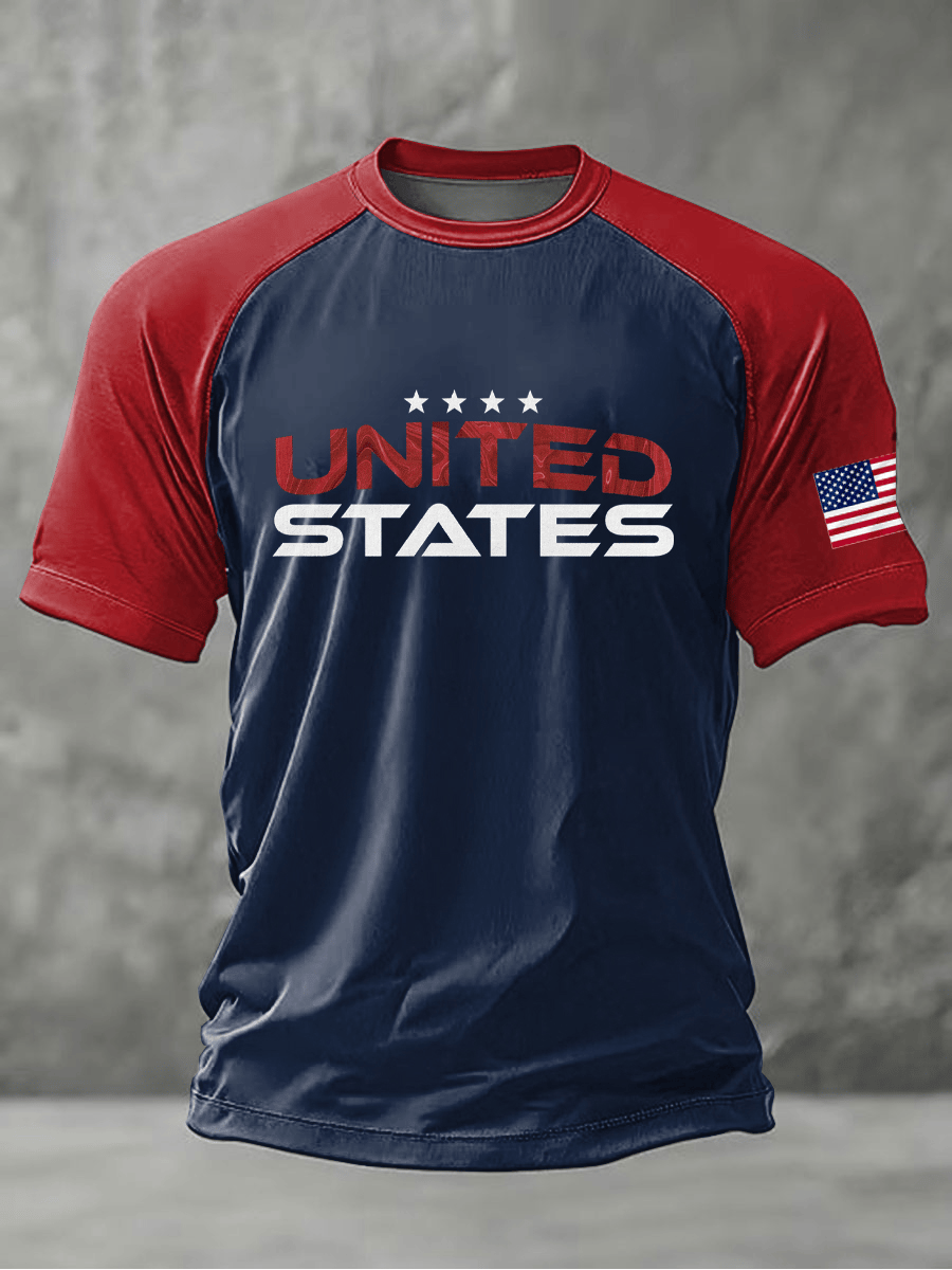 Men's USA Soccer Print Round Neck T-Shirt