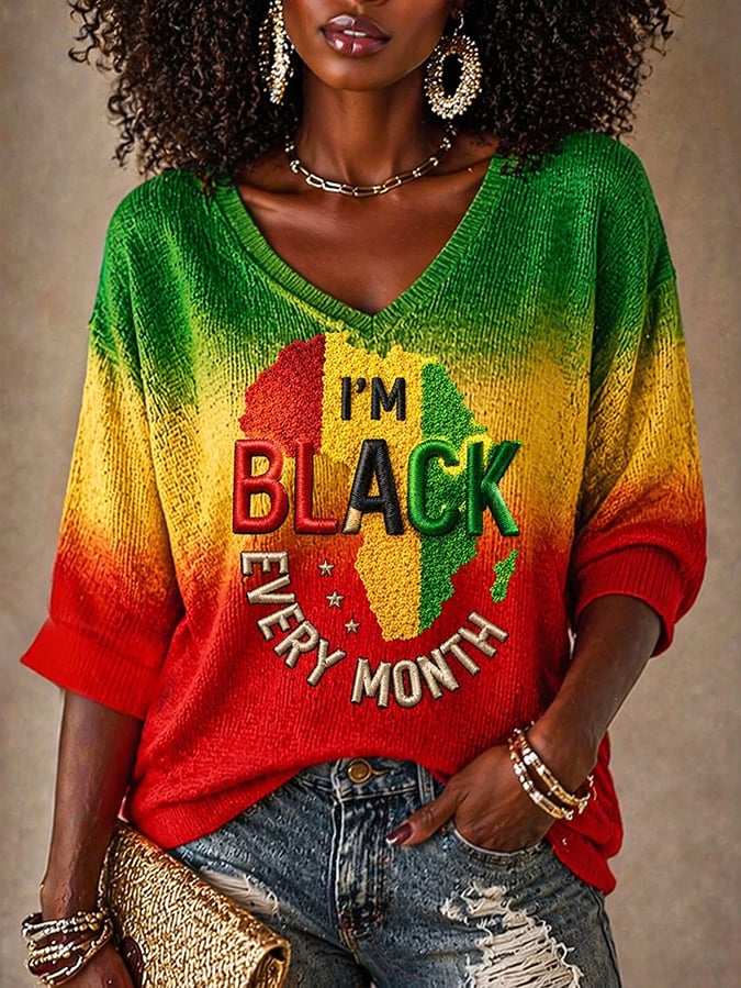 Women's Juneteenth Print Casual T-shirt