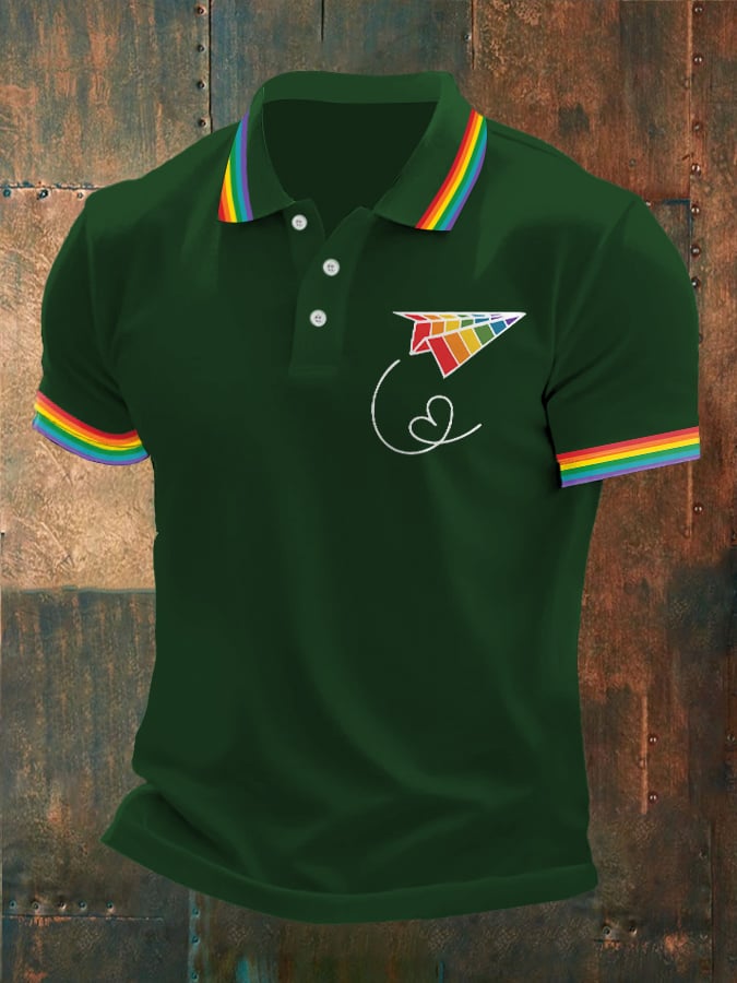 Men's Gay Pride Print Polo Shirt