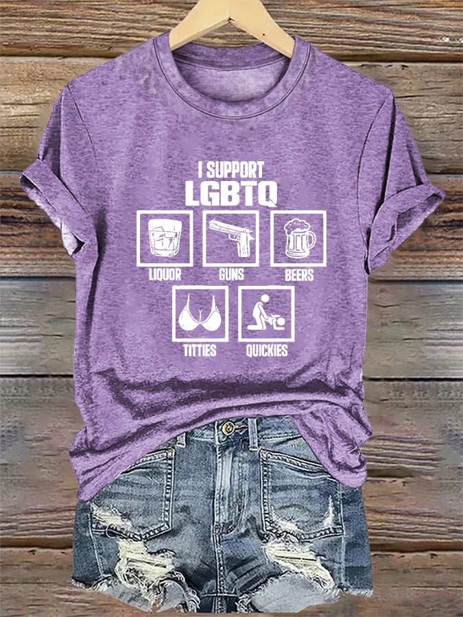 Women's I SUPPORT LGBTQ Printed T-Shirt