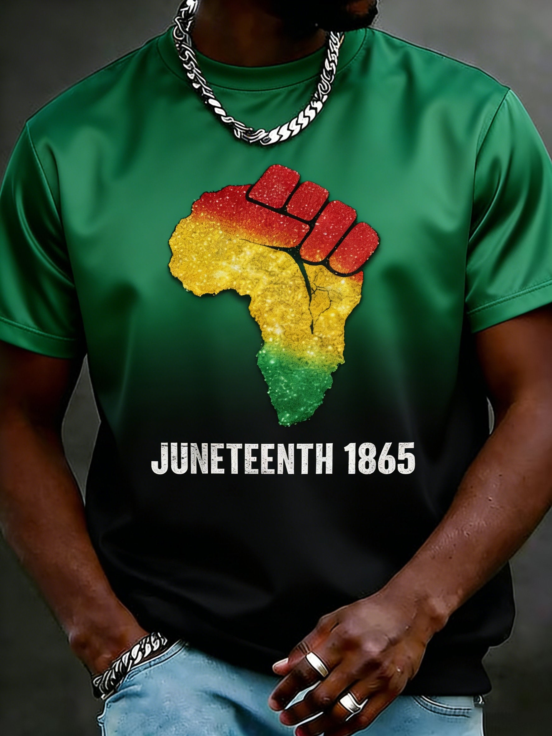 Men's Black Juneteenth Short-Sleeve T-Shirt